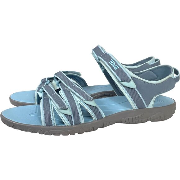 TEVA Tirra Sandals Size 7Y Youth 7 Alaskan Blue Gray Strappy Hiking Adventure - Picture 4 of 16